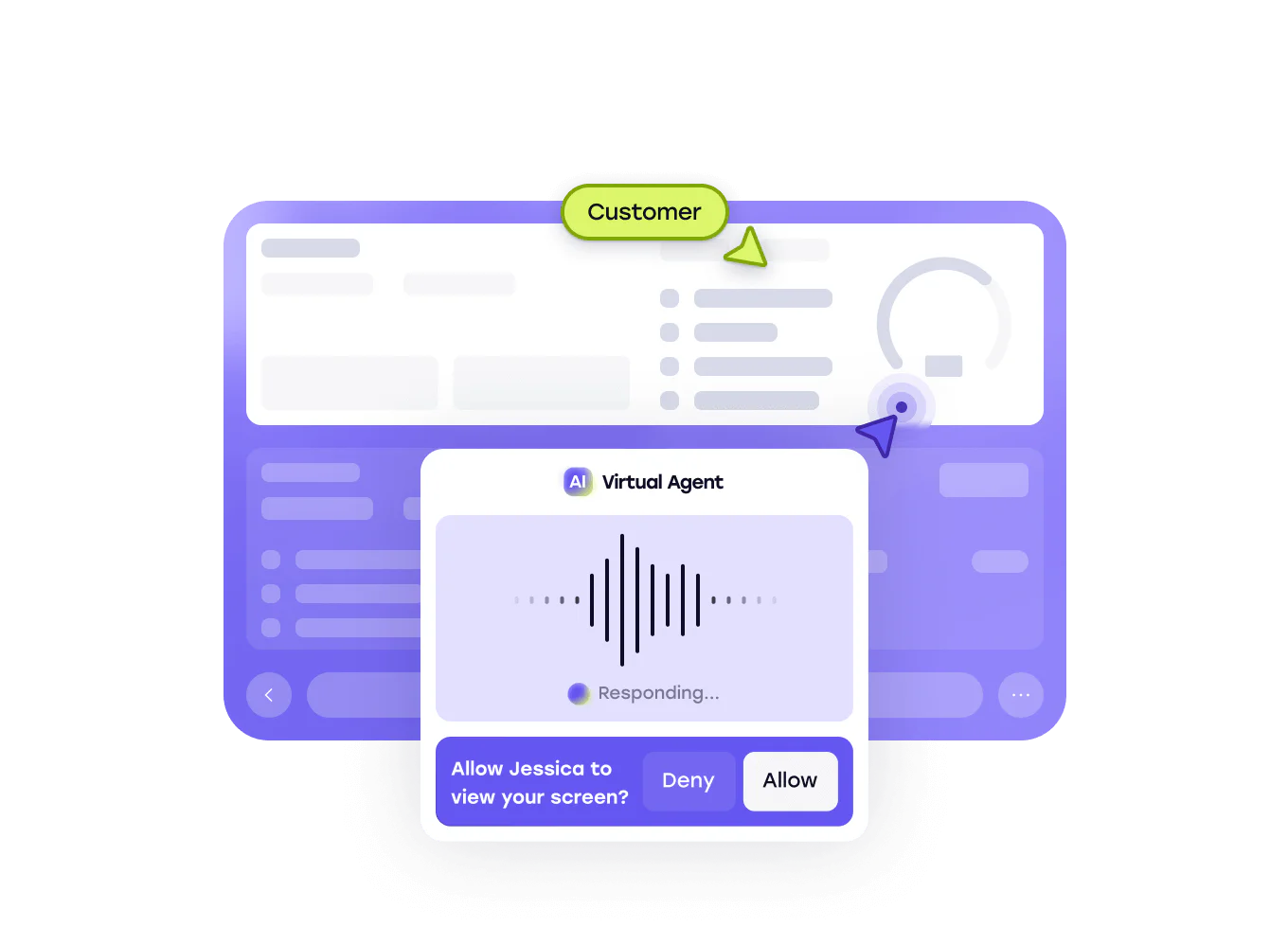 Customer and agent AI working together