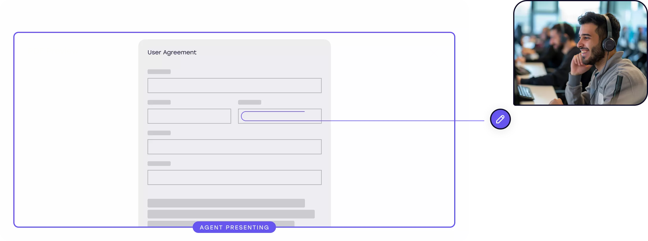 Window wireframes with cobrowse components