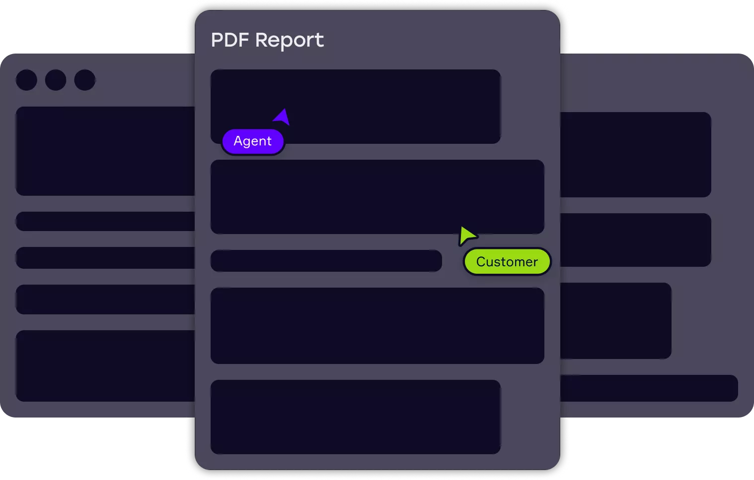 Window wireframes with cobrowse components