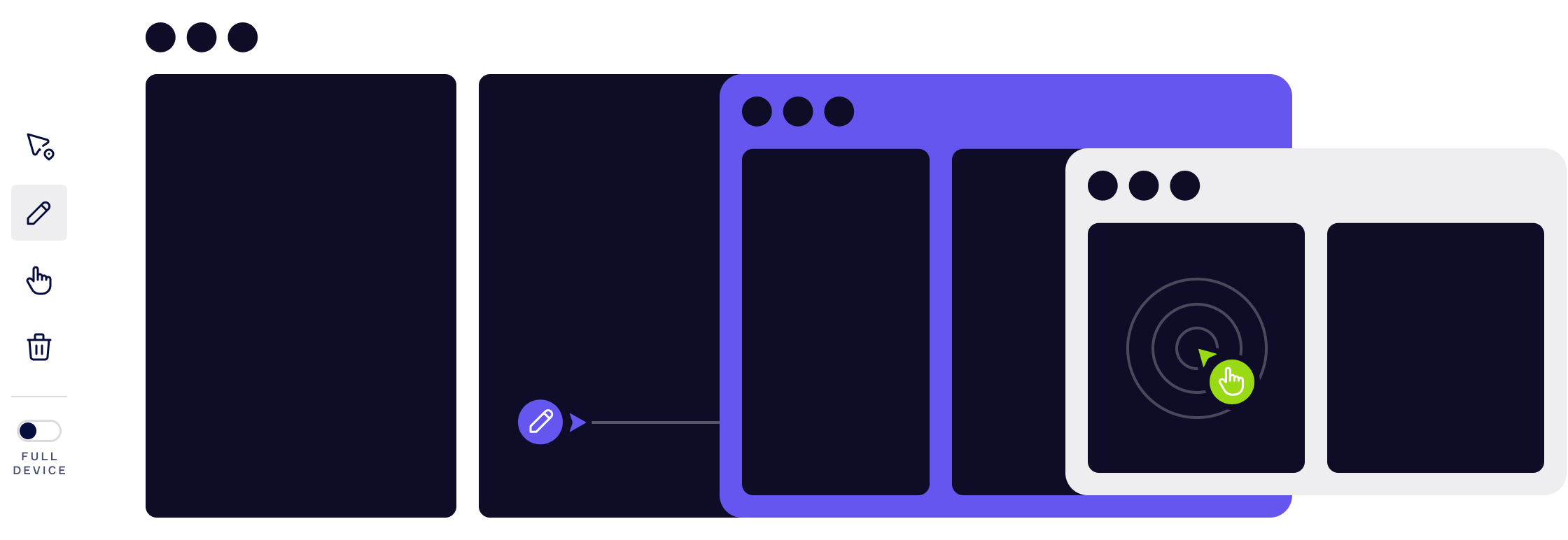 Window wireframes with cobrowse components