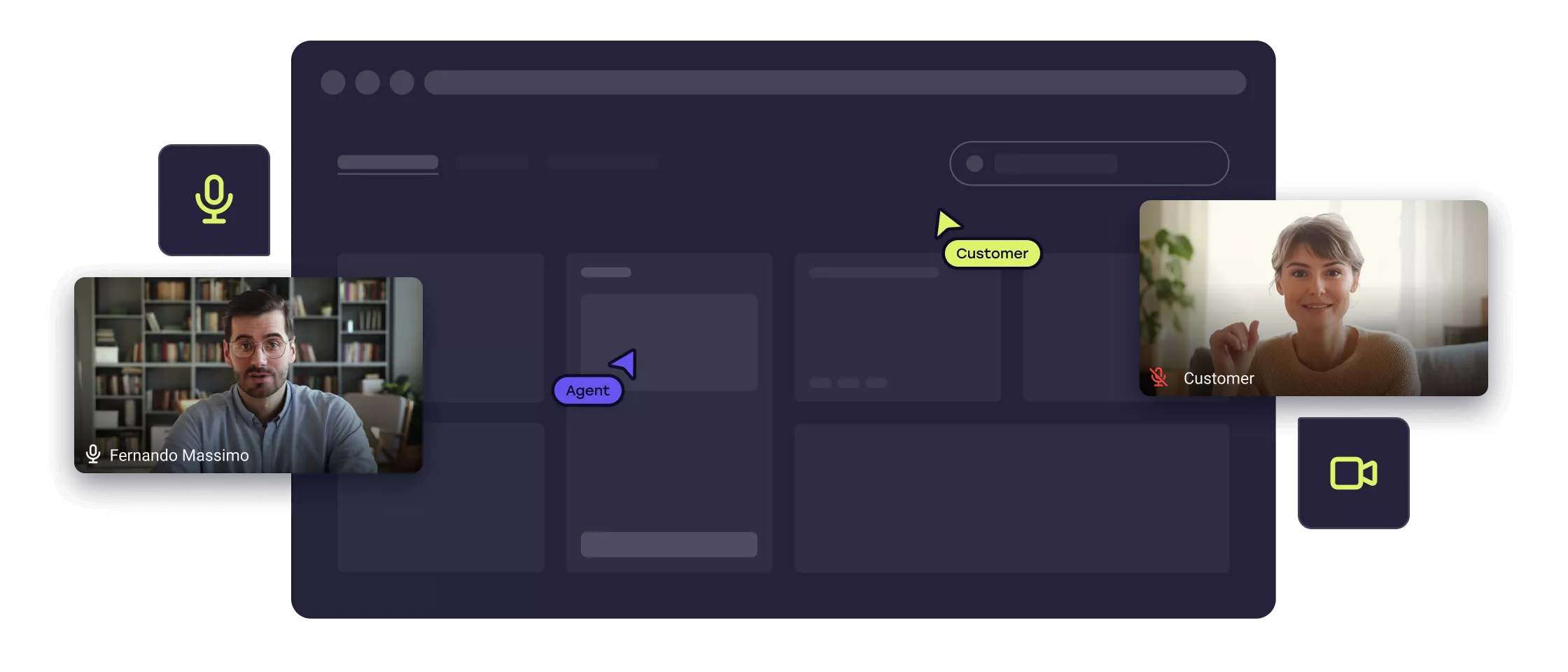 Window wireframes with cobrowse components