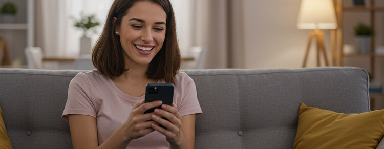 A person using their smartphone