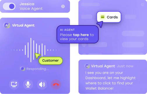 A virtual agent and a customer working together