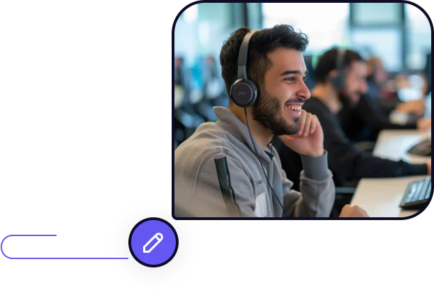 An agent with a headset