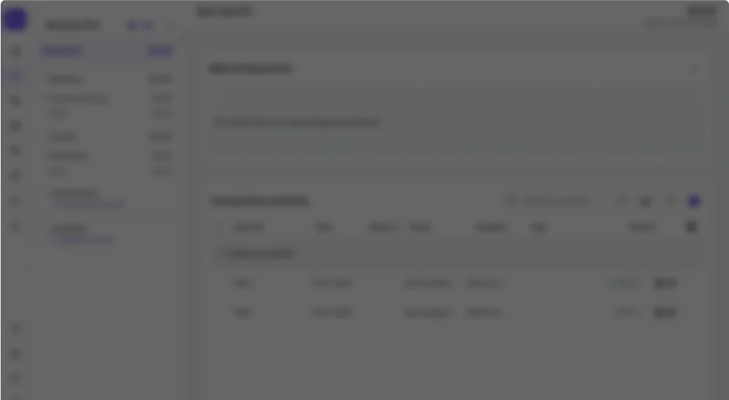 Blurry app dashboard