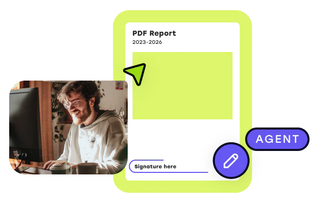 A co-browing session where a PDF is being annotated