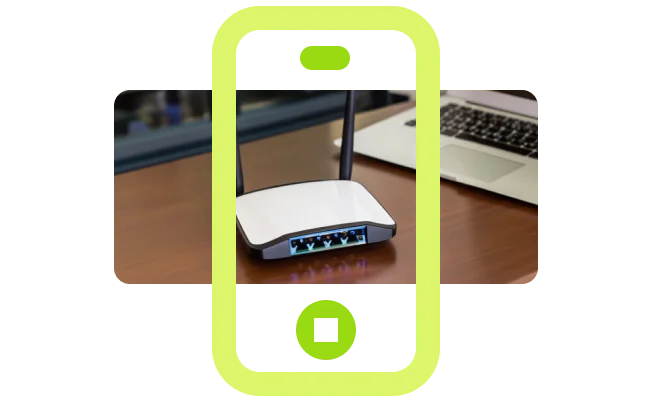 An image representation of a mobile phone capturing video from its camera